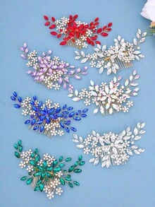 1pc Women's Luxury Style Faux Pearls , Crystals & Rhinestone Decor Hair Comb, Perfect For Bridal Updo Royal Boho Tiaras, Head Accessories, Party, Hair Accessories For Women, Headpiece, Side Comb, Wedding, Bridesmaid, Mother's Day - Nhiều màu - Xem 11