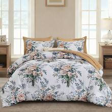 7 Pieces Purple Floral Comforter Set King Size, Soft Microfiber Camel Bed In A Bag Comforter Set With Sheets For All Season,Home ,Bedroom Decor ,Perfect Gift For Valentine's Day, Women's Day & Weddings ,Essential Household Supplies - Lạc đà - Xem 1