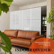 Pantalla de Privacidad Metálica 72''x47'' con Soporte, Cerca Decorativa para Patio y Balcón Interior y Exterior - Blanco - Ver 3