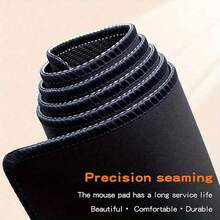 黑色豹纹纹理圆形超大加长游戏鼠标垫和键盘笔记本电脑桌垫，防滑底座，时尚实用，送朋友的完美礼物 - 彩色 - 查看 7
