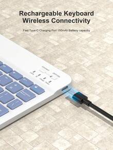 Rotating Keyboard Case Compatible With Ipad (A16) 11th/10th Generation, 7th/8th/9th, Air 4th/5th/(M2) 2024 / (M3) 2025, Pro 11 (2018/2020/2021/2022), 360° Cover With PU Leather Detachable Wireless Keyboard Battery 150mAh & Built-In Pencil Holder, Dusty Purple - Dusty Purple - View 8