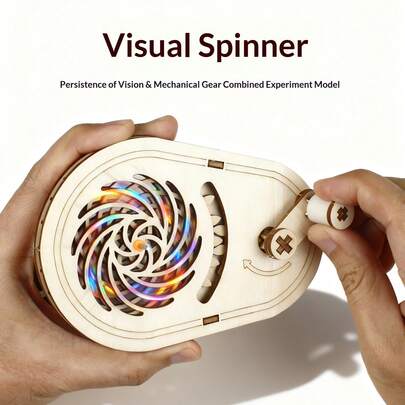3件套3D光学错觉齿轮 - 位移原理STEM科学实验套装 | 适合中小学生的DIY手工材料