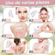 2 piezas de Gua , gua acero inoxidable, Herramienta de Guasha Facial, Herramientas de masaje para raspar el rostro, la mandíbula y el cuerpo, Herramientas de belleza facial y relajación muscular.(default) - Multicolor - Ver 6