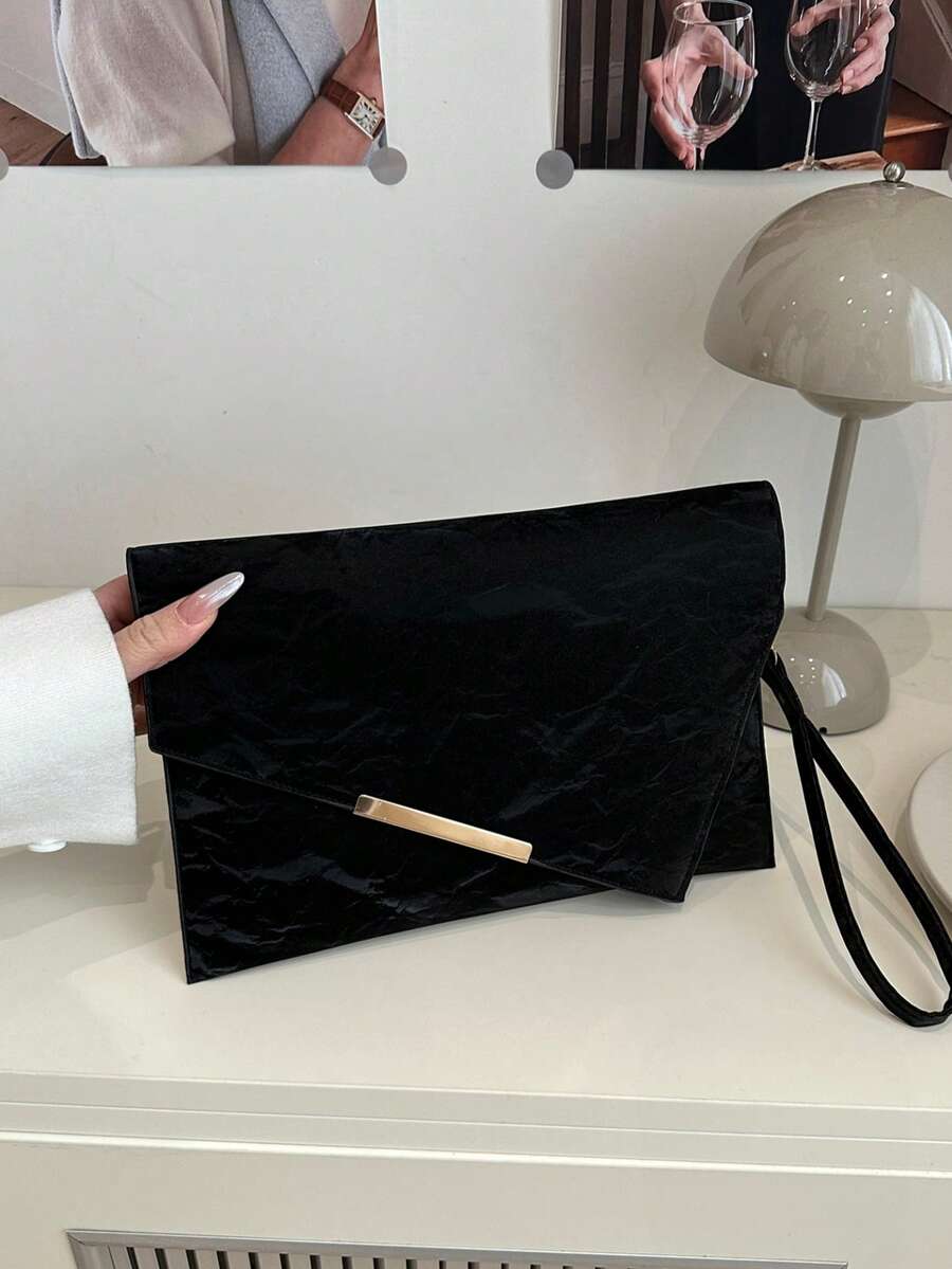 Elegant New Niche Design Fashion Envelope Bag For Women - Black - View 1