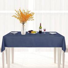 1OO% Waterproof Rectangle PVC Tablecloth - 54 X 54 Inch - Oil Proof Spill Proof Vinyl Table Cloth, Wipe Clean Table Cover For Dining Tables, Buffet Parties And Camping, Greyish Blue - GreyishBlue54inchx54inchSquare - View 7