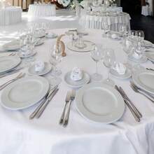 Fitable 6 Pack White Round Table Clothes - 70 Inches In Diameter - Stain Resistant And Washable Tablecloths, Polyester Fabric Table Covers For Wedding, Party, Banquet, Gathering - White70InRound - View 8