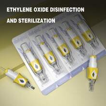 20 cartuchos de agulhas para tatuagem - Agulhas redondas padrão para contorno, compatíveis com máquinas de tatuagem rotativas tipo caneta, modelos RM e M1, alta qualidade e durabilidade, cores sortidas (azul, amarelo) - Suprimentos profissionais para tatuagem, embalagem vibrante, cartucho de alta qualidade. - Azul - Ver 7