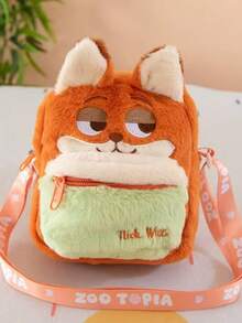 Zootopia Plush Bag, Cute Cartoon Bag, Small Fox Crossbody Bag, Girl's Rabbit Backpack - Orange - View 3