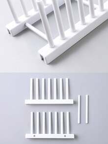 1 Giá để bát đĩa nhà bếp màu trơn, giá đựng bát đĩa trong tủ bếp, giá đựng đa năng có thể tháo rời, thích hợp cho nhà bếp, tủ bếp, v.v., dùng để đựng đĩa, nắp nồi, dụng cụ nhà bếp, v.v. - Nhiều màu - Xem 8