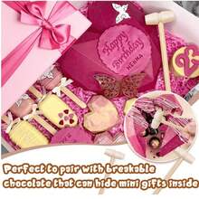 5pcs/10pcs/30pcs Mini Wooden Mallet, Multipurpose Wooden Hammer, Suitable For Chocolate, Woodcraft, Lobster Cracking, With Red Ribbon, Birthday And Wedding Party Favors, Valentine's Day Gift, Craft And Party Game Props, Chocolate Melter, Birthday Party Favor, Wooden Paddle, Small Wooden Mallet - Yellow - View 2