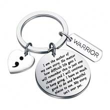 Semicolon Keychain My Story Isn't Over Yet Mental Health Awareness Jewelry Suicide Prevention Awareness Gift - Tác giả của câu chuyện của tôi - Xem 1
