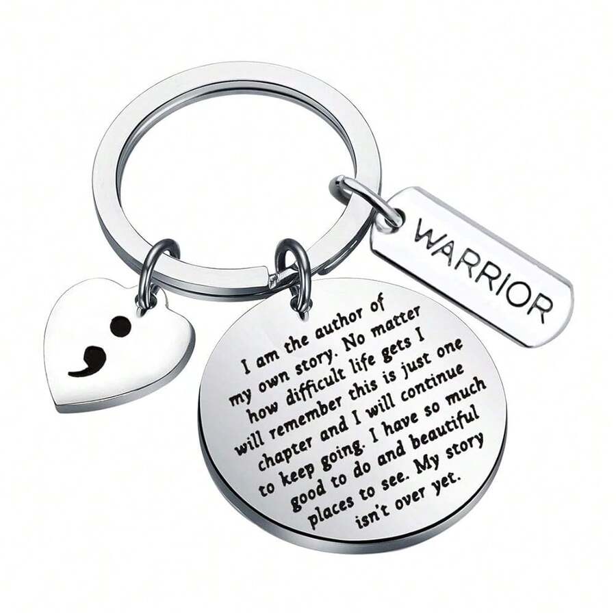 Semicolon Keychain My Story Isn't Over Yet Mental Health Awareness Jewelry Suicide Prevention Awareness Gift - Tác giả của câu chuyện của tôi - Xem 1