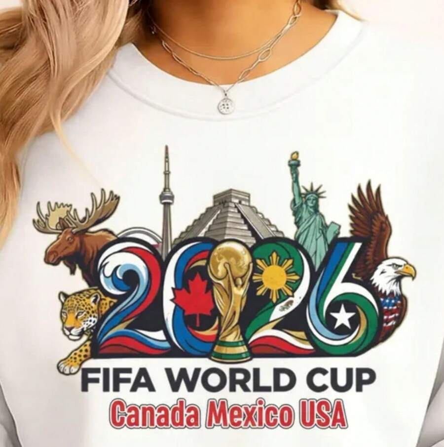World Cup 2026 Shirt • Family Matching Shirt, Canada Mexico USA Tee • Football Fan Gift, Unisex T-Shirt • World Cup 2026, Sport Fan Tee - 白色 - 查看 1