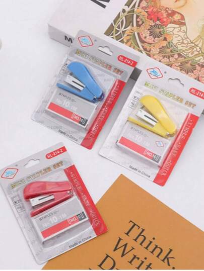 Cute Mini Stapler Set (1 Piece), Suitable For Students, Wholesale Stationery, And Back-To-School Use. Portable And Compact Stapler Stationery Set, Essential Office Stationery.