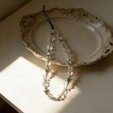 1 件银星串珠蝴蝶结和珍珠装饰钥匙扣、手机挂绳、包包挂饰礼物，适合送给母亲、家人、朋友、生日、节日的手机挂饰、手机链 - 單色 - 查看 10