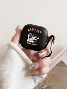 1pc Black Shell White Skull Heart Pattern TPU Earphone Case, Compatible With Apple 1/2/3/4/Pro/Pro2 Bluetooth Earphones, Anti-Drop Protective Cover - Multicolor - View 11