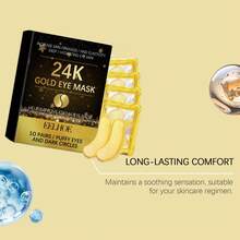 24K金眼膜，10对装 - 深层补水眼膜，紧致提拉眼周肌肤，提升肌肤弹性，减少浮肿、黑眼圈和皱纹，抗衰老胶原蛋白眼膜，男女通用 - 彩色 - 查看 3