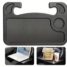 Portable Car Dining Table, Foldable Food Cup Holder Tray, Car Storage Rack, Backseat Cup Holder, Multi-Functional Car Accessories - A - View 5