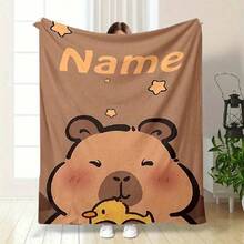 Custom Name Personalized Blanket  Deadpool Print Adult Ren Warm Blankets And Comfortable Blanket Holiday GiftsCustom Name Personalized  Deadpool Blanket New Release! Sofa Bed Shawl Blanket Multi-Size Optional Easy Clean Fast ArrivalCustom Name Bear Pattern Blanket, Suitable For Sofas, Beds, And Outdoor Use-The Perfect Gift For Christmas, Birthdays And FestivalsCustom Name Happy Card Capybara Flannel Blanket, Suitable For Sofa, Bed, Birthdays, Ren, Friends, And GiftsCustomizable Teddy Bear Beige Flannel Blanket, Soft And Warm 280gsm Comfortable Blanket, With Personalized Name, Wedding Gift - 白3 - 查看 1