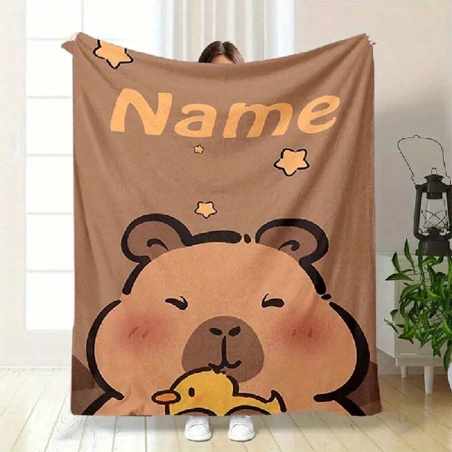 Custom Name Personalized Blanket  Deadpool Print Adult Ren Warm Blankets And Comfortable Blanket Holiday GiftsCustom Name Personalized  Deadpool Blanket New Release! Sofa Bed Shawl Blanket Multi-Size Optional Easy Clean Fast ArrivalCustom Name Bear Pattern Blanket, Suitable For Sofas, Beds, And Outdoor Use-The Perfect Gift For Christmas, Birthdays And FestivalsCustom Name Happy Card Capybara Flannel Blanket, Suitable For Sofa, Bed, Birthdays, Ren, Friends, And GiftsCustomizable Teddy Bear Beige Flannel Blanket, Soft And Warm 280gsm Comfortable Blanket, With Personalized Name, Wedding Gift - 白3 - 查看 1