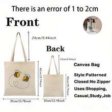 MARIAM Women'S Stylish Casual Canvas Tote Bag - Black With White Straps, Moon And Stars Design, Machine Washable, No-Closure Nylon Material - 白色 - 查看 4