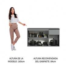 Gabinete Bajo Cocina Madesa Nice Suspendida con 2 Puertas GG - Gris - Ver 4