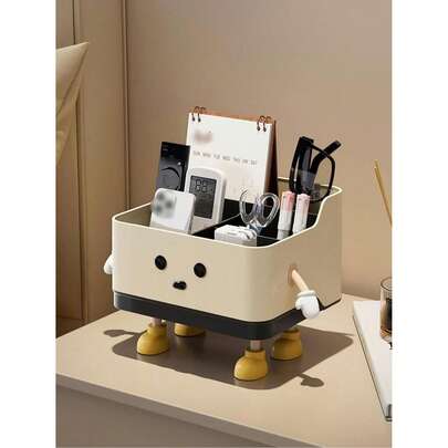 1 hộp đựng đồ đa năng để bàn, dùng để đựng đồ trang điểm, điều khiển từ xa và đồ dùng văn phòng, trang trí bàn làm việc.