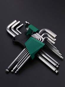 9pcs/Set Flat Head & Ball Head Hex Wrench Set, Hex Screwdriver, Hexagon Wrench Tool Combination - Multicolor - View 4