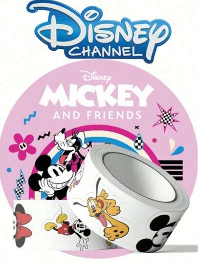 500pcs/Roll Mickey & Minnie Mouse DIY Stickers, Cartoon Cute Diary, Laptop, Helmet, Car, Motorcycle Stickers, Sealing Labels For Dad, Mom, Grandparents, Birthday, Christmas, School, Kids Rewards, Decorations - Self-Adhesive (No Cutting Required) - Suitable For Holiday Decorations, Gifts, Cards, Parties - Disposable - Great For Home, Office Or Classroom Decor, Holiday Crafts, Fun Designs, Easy To Peel, Decorative Labels, Gift Wrapping