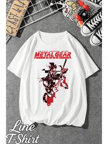 Metal Gear Solid T-Shirt, Video Game, Fantasy, Fiction, Dystopian, Geek, Unisex, Men's/Women's, 100% Cotton, Top Premium Streetwear, New Release, Immediate Shipping, Various Colors!! Plus Size - 白色 - 查看 2
