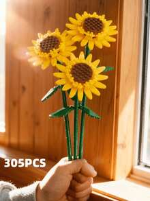 DIY永生花花束摆件玩具，向日葵和非洲菊混合花束，生日、情人节、节日、圣诞节、新年礼物 - 彩色 - 查看 14