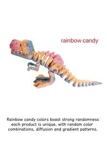 1pc 3D Printed Velociraptor Mini Dinosaur Series, Movable Joints Funny Toy, Room Decor Figurine, Men's Gift Skeleton Realistic Model - Multicolor - View 8