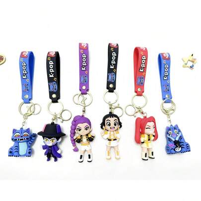 1pc KPOP Witch Hunting Girl Group Keychain, Cartoon Anime 3D Figure Bag/Car Decor, Small Gift