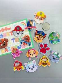 Paw Patrol 7/8pcs Set Paw Patrol Cartoon Cute Refrigerator Magnets, Soft Magnetic Stickers, Creative Whiteboard/Blackboard Magnets, Including Chase, Skye, Rubble And Other Characters, Suitable As Birthday, Holiday, Christmas Gifts, Christmas Stockings, Gift Bag Fillers - Multicolor - View 8