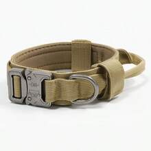 战术犬项圈 可调节军用训练尼龙犬项圈 带控制手柄 重型金属扣 适用于中大型犬 高品质尼龙可调节犬项圈 带手柄 重型金属加固扣 D形环 柔软棉垫 适用于小型和中型犬的军用训练项圈 - 彩色 - 查看 18