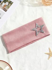 1 pièce Bandeau polyvalent et décontracté avec étoile pour femmes, accessoire de mode pour usage quotidien, sport, maquillage, entraînement, course à pied, yoga. Bandeau de sport et foulard de tête - Multicolore - Voir 7