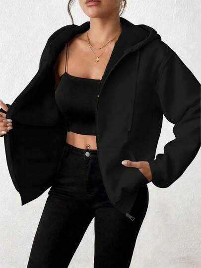 Speed mate Women's Hooded Fleece Jacket, Sherpa Lined Hoodie Sweatshirt, For Skiing In Winter