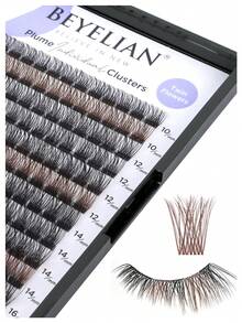 168PCS D-Curl BEYELIAN Brown Cluster Lashes Individual Brown Lash Clusters False Eyelashes Extension Natural Look Reusable - D - View 5