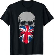 Union Jack - British Flag - Masked Skull Union Flag T-Shirt - Black - View 1