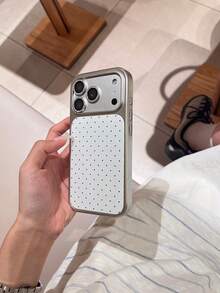 波点全屏黑色圆点手机壳，兼容苹果17 Pro Max、16/15、14/13/12/11英寸手机，电镀工艺，保护套 - 黑波點 - 查看 5