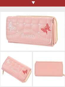 1pc Girl's Medium To Long Embroidered High-End Handbag, Wallet, Multi-Slot Card Bag, Fresh And Cute High-End Handbag, Great Valentine's Day Gift - Multicolor - View 5