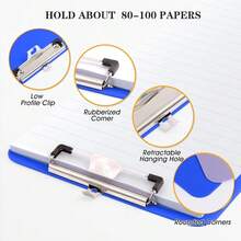 6 PCS Clipboards Bulk With Pen Holder,Standard A4 Letter Size,Plastic Clip Boards 8.5x11 Heavy Duty,Low Profile Clipboard For Men  Teacher,Office Schoolsss Home Work,Blue - 藍色 - 查看 6