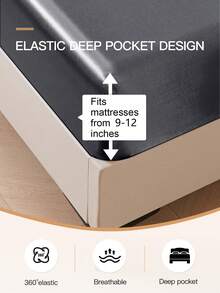 2/3pcs Luxury Satin Bed Sheet Set, Includes 1pc Deep Pocket Fitted Sheet And 1/2pc Pillowcase - 100% Polyester, Solid Color, Silky Smooth, Suitable For All Seasons - Machine Washable - Suitable For Home And Hotel, Oeko-Tex Certified - Dark Grey - View 3