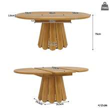 Extendable Dining Table, Kitchen Table, Balcony Table, Wooden Table, Round Table That Converts To Oval, 118-158 Cm, Seats Up To 6, Brown - Mocha Brown - View 8