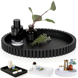 Round Decorative Tray, Suitable For Coffee Table Decor - Wooden Round Tray, Home Decor Tray - Coffee Table Decor - Decorative Tabletop Tray - Center Piece Tray