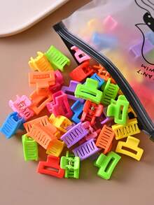 30 Stücke bunte Mini Quadrat Haarclips, kleine Größe modische Pony Clips für Frauen, vielseitige Prinzessin Stil Haraccessoires Frauen Haarklammer Elegant - Verschiedenfarbig - Übersicht 1