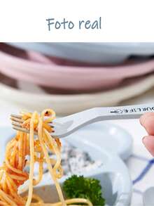 Set de Plato Infantil de Fibra de Trigo, Ecológico y Natural, con Divisiones, Libre de BPA y Metal, Incluye Cucharita y Tenedor para Bebés y Niños - Azul - Ver 11