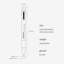 Korea LifeandPieces 0.4 Mm 4 Color Quick Dry Gel Pen Made In Korea 1 Pcs 4 Colors Ball Pen CREAM - 奶油 - 查看 7