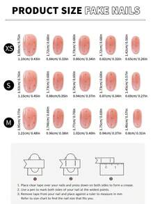 10片/套 手工短款按压式美甲贴片，夏季假指甲美甲用品，沙滩美甲长款美甲，适合女孩和女士，杏仁形，法式贴片，可重复使用，适合教师、学生、办公室、旅行、优雅商务休闲场合。 - 彩色 - 查看 4