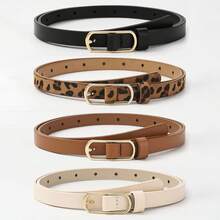 4 件椭圆形钩扣，时尚装饰，流行百搭，适合日常使用，女士西装腰带，万圣节夏季，学校秋季，秋季，万圣节